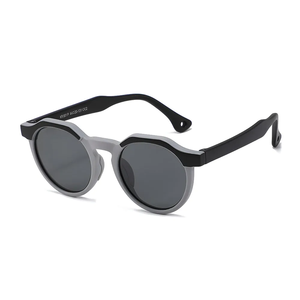 Occhiali da Sole Bambini Techsuit 601, Polarizzati, Protezione UV, Nero Grigio