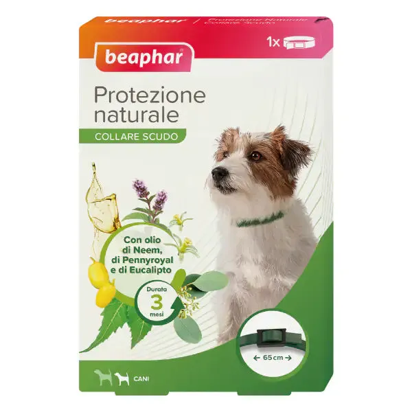 Beaphar Protezione Naturale Collare Cane Misura regolabile 65 cm - Antiparassitario per cani