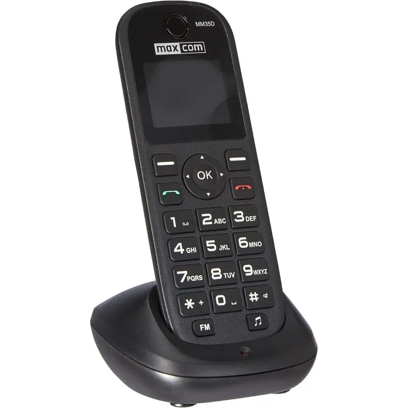Telefono cordless MaxCom MM35D DECT Nero