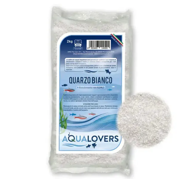 Sabbia decorativa per acquari d'acqua dolce Quarzo Aqualovers Bianco 2 kg