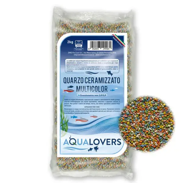 Sabbia decorativa per acquari d'acqua dolce Quarzo Aqualovers Multicolor 2 kg