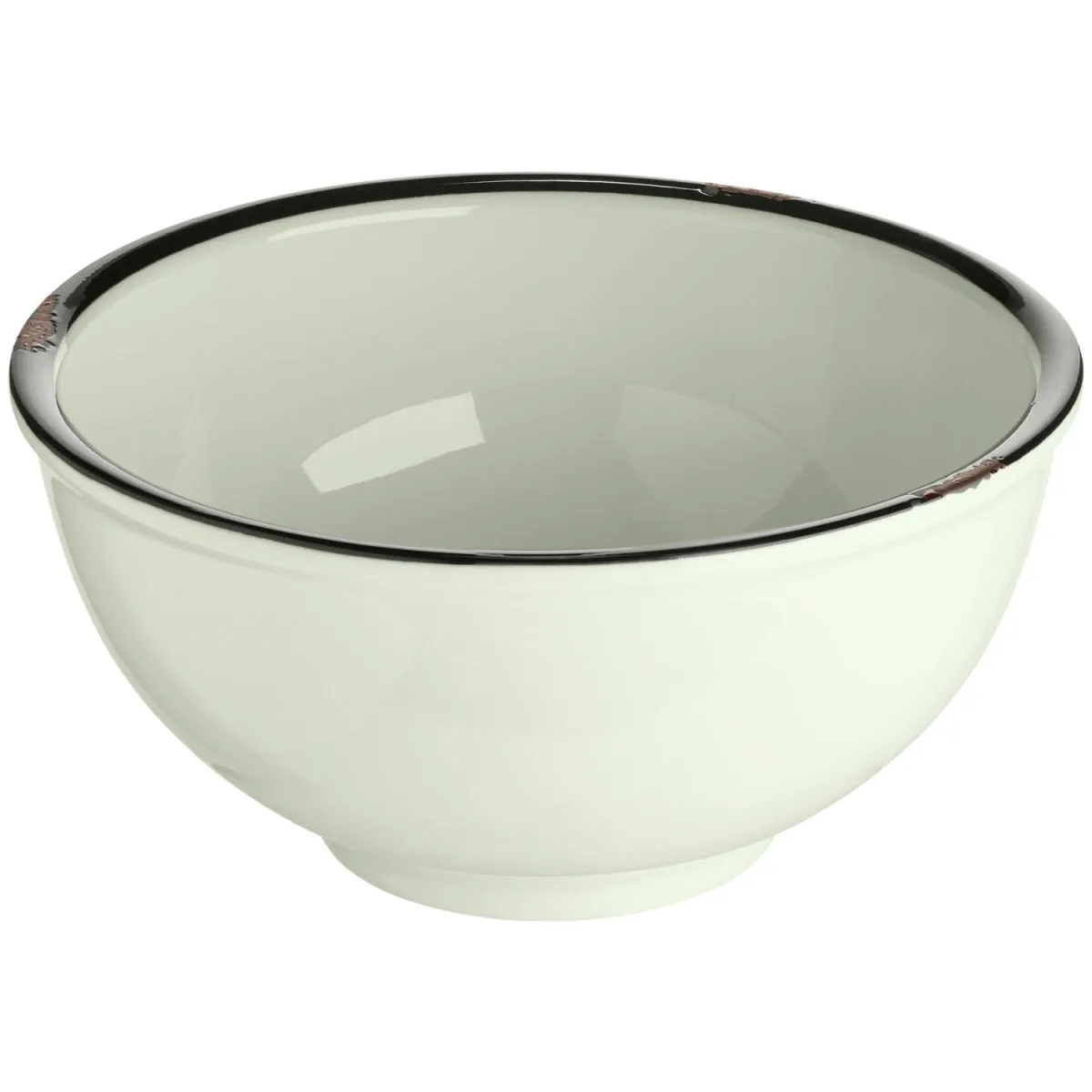 4x VEGA Ciotola Liron conico; 600 ml, 14.5x7 cm (ØxH); bianco crema/nero; rotonda; 4 pz. / Pacco