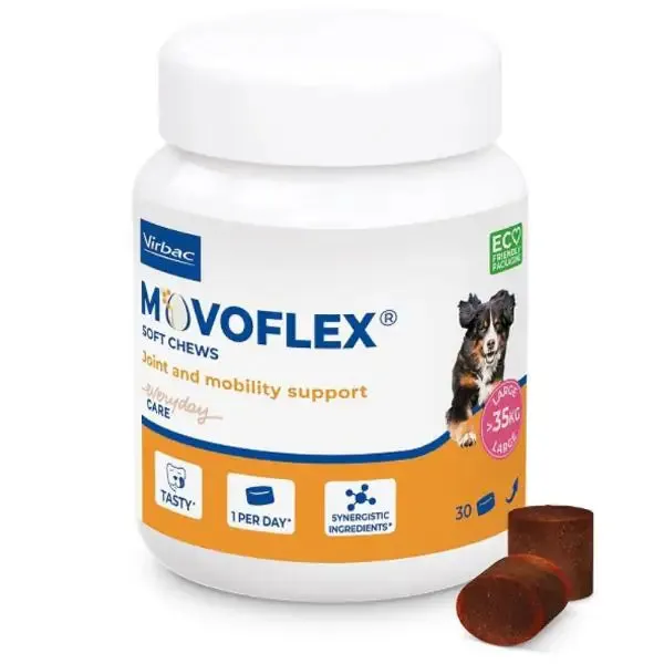 Virbac Movoflex Soft Supporto articolare Chews per cani 30 Compresse peso superiore a 35 kg - Integratori per cani
