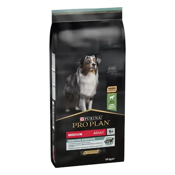 Purina Pro Plan Sensitive Digestion Medium Adult Crocchette Cane Agnello 14 kg - Croccantini per cani