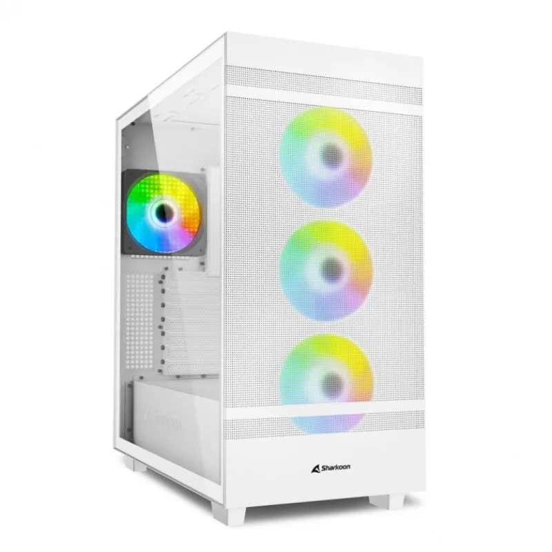 Sharkoon Rebel C50 RGB ATX Full Tower in vetro temperato USB-C Bianco