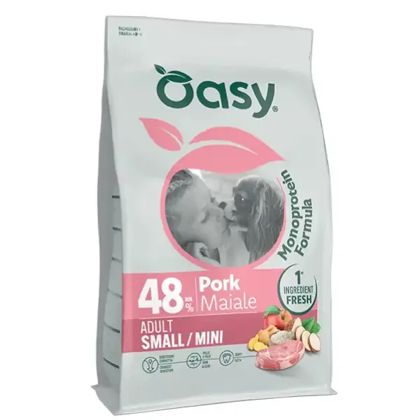 Oasy Monoprotein formula Adult Small/Mini Maiale 2 kg - Crocchette monoproteiche cane