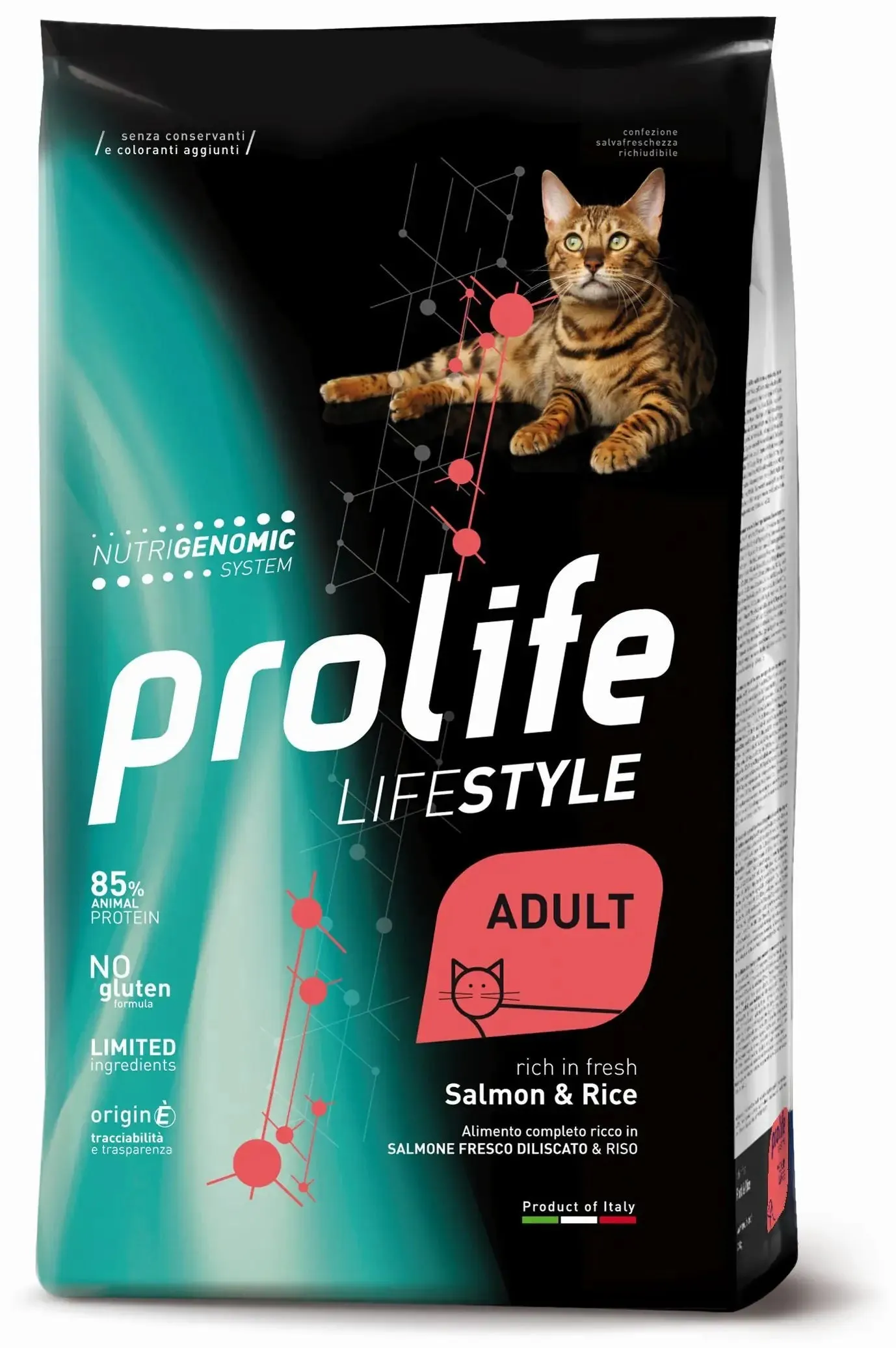 Prolife Lifestyle Gatto Adult Salmone e Riso 1,5 kg - Croccantini per gatti