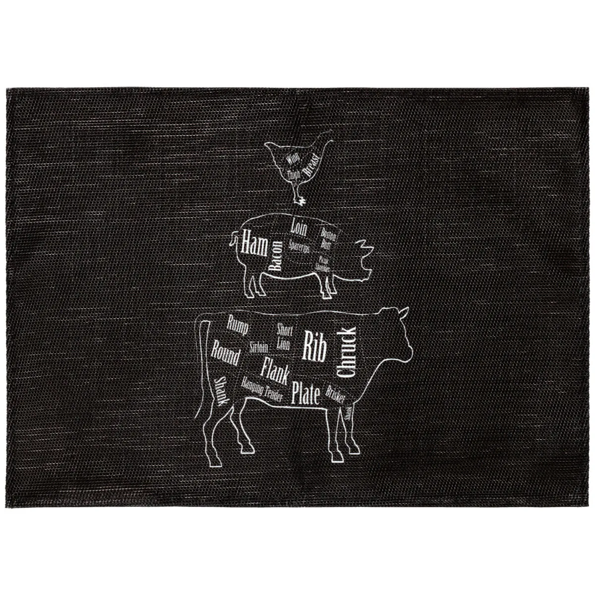 4x ERWIN M. Tovaglietta americana Tenoris Animali; 33x45 cm (LxL); nero; 4 pz. / Pacco