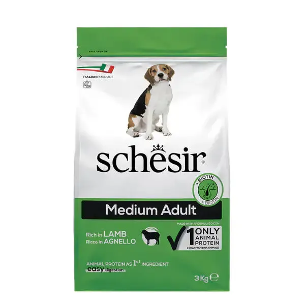 Schesir Dog Adult Medium Maintenance Agnello 3 kg - Crocchette monoproteiche cane