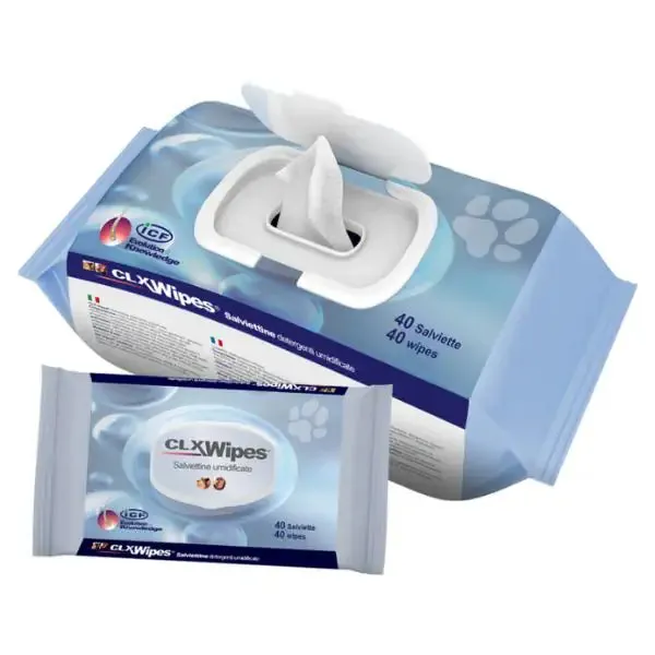 CLX Wipes ICF salviette detergenti e igienizzanti per cani e gatti 40 salviette