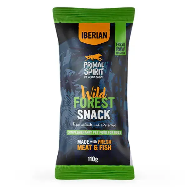 Primal Spirit by Alpha Spirit snack per cani 110 gr Wild Forest