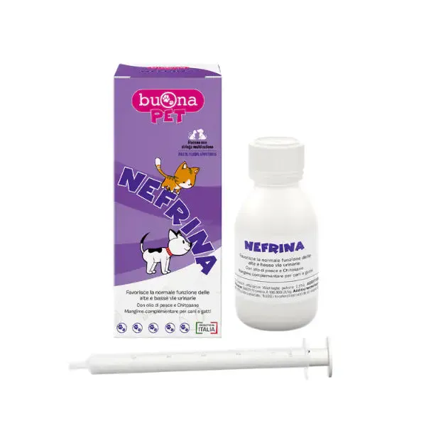 Buona Pet Nefrina Supporto urinario Liquido per cani e gatti 60 gr Flacone - Integratori per cani