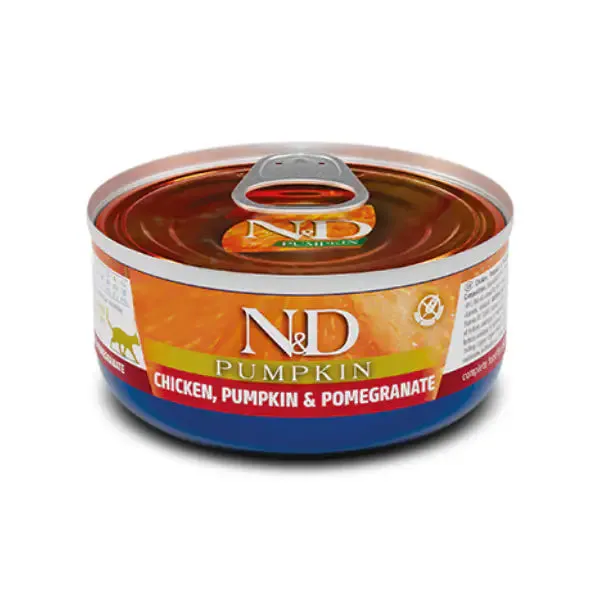 Farmina N&D Pumpkin Feline Umido 70 gr Pollo, zucca e melograno - confezione da 24 pezzi - Cibo umido per gatti