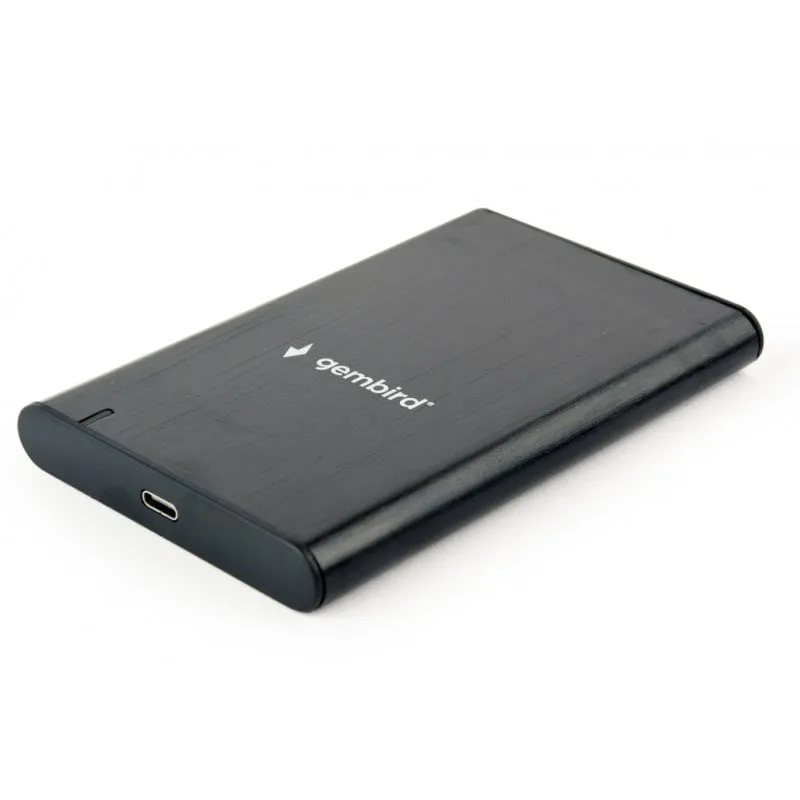 Gembird EE2-U3S-6 Custodia per disco rigido 2,5" SATA USB-C 3.1 Nero Alluminio