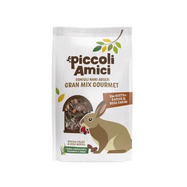 Piccoli Amici Gran Mix Gourmet per Conigli nani adulti 500 gr - Mangime per conigli