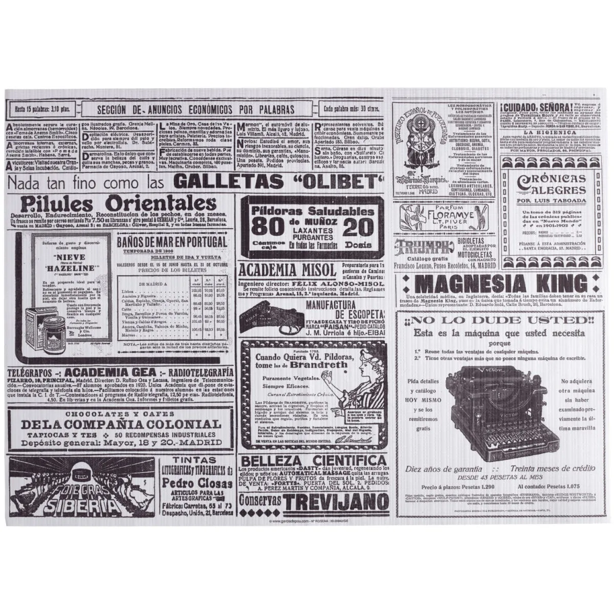 500x GARCIA DE POU Tovaglietta americana Menulo; 31x43 cm (LxL); nero/bianco; 500 pz. / Pacco