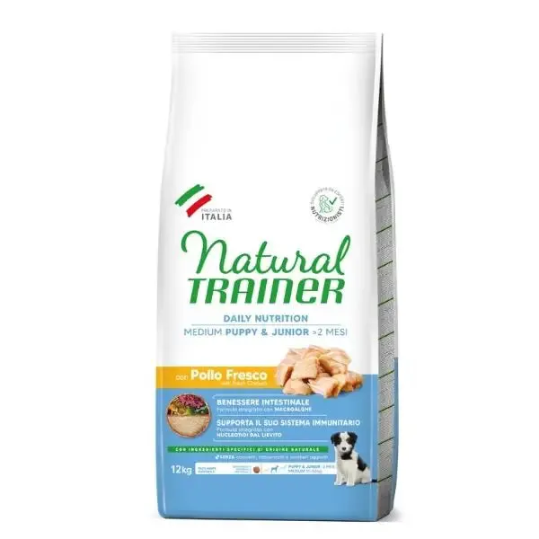 Natural Trainer Daily Nutrition Medium Puppy&Junior con Pollo fresco 12 kg - Croccantini per cani