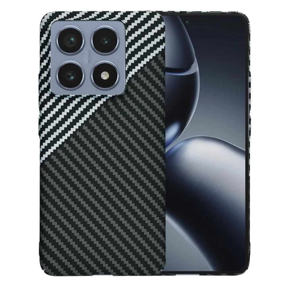 Custodia per Xiaomi 14T Pro, Techsuit, Carbonite FiberShell, Nero Grigio