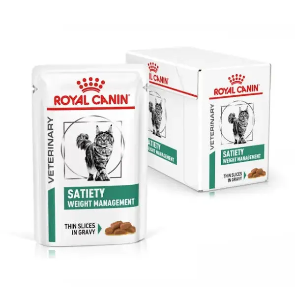 Royal Canin Veterinary Diet Satiety Weight Management Cat Multipack 12x85 gr Ricetta in salsa - Dieta veterinaria per gatti