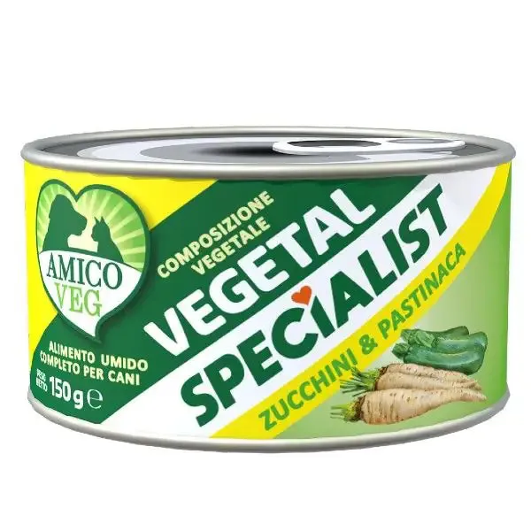 Amico Veg Specialist umido vegetale 150 gr Zucchine e pastinaca - Cibo umido per cani