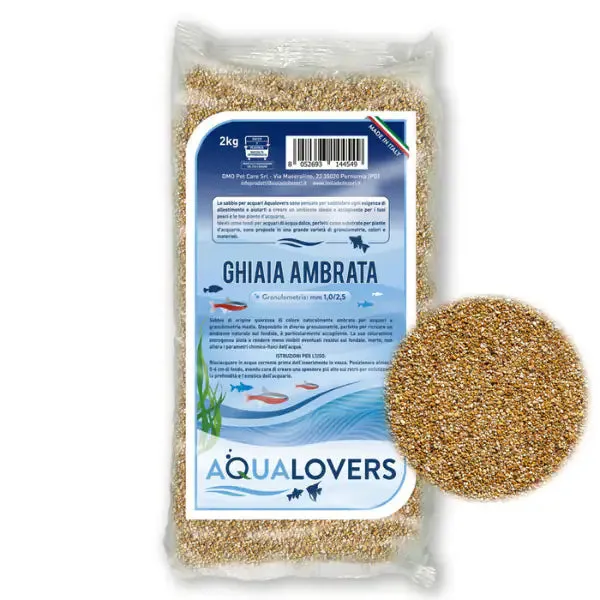 Sabbia decorativa per acquari d'acqua dolce Quarzo Aqualovers Ambra 2 kg
