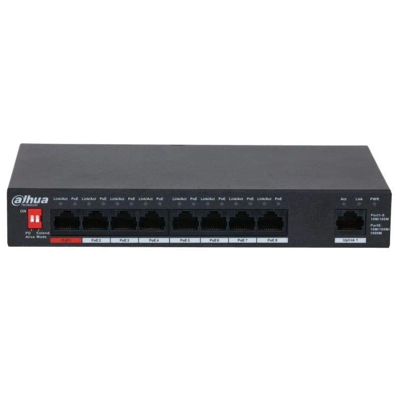 Switch Dahua Technology DH-PFS3009-8ET1GT-96 8 Porte Fast Ethernet PoE 1 Gigabit