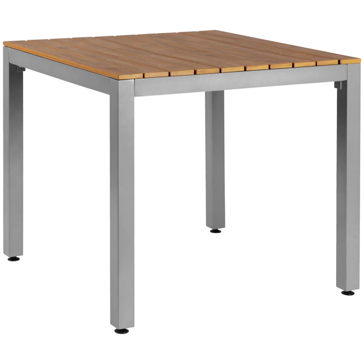 PULSIVA Tavolo da esterno Resistance; 80x80x73 cm (LxLxH); Piano tavolo marrone, struttura grigio; rettangolare
