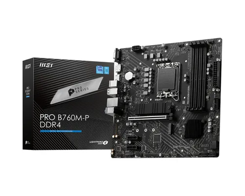 Msi Mb B760, Pro B760m-P Ddr4, Lga 1700, 4ddr4, 1pci-Ex16, 2pci-EX1, 2M.2, 4sata3, Matx B760m-P Ddr4