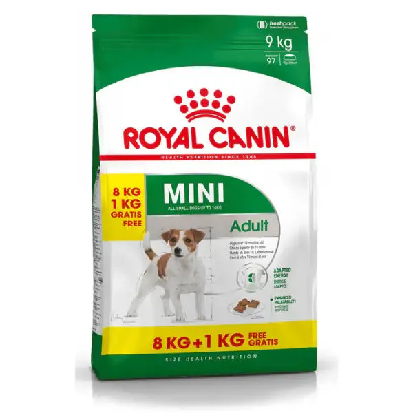 Royal Canin Mini Adult 8 kg + 1 kg gratis! - Croccantini per cani