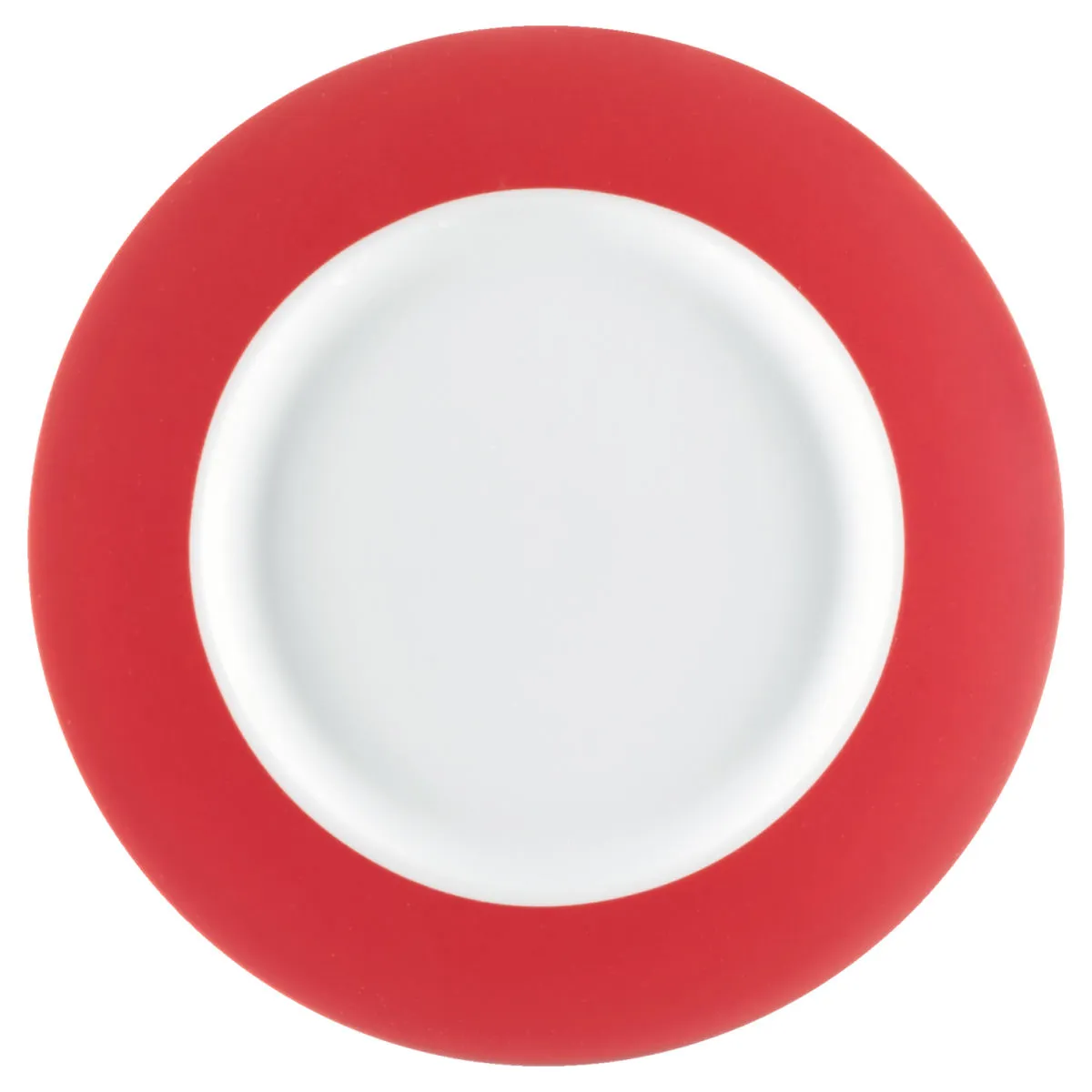 6x PULSIVA Piatto Multi-Color piano; 22.9x2.2 cm (ØxH); bianco/rosso; rotonda; 6 pz. / Pacco