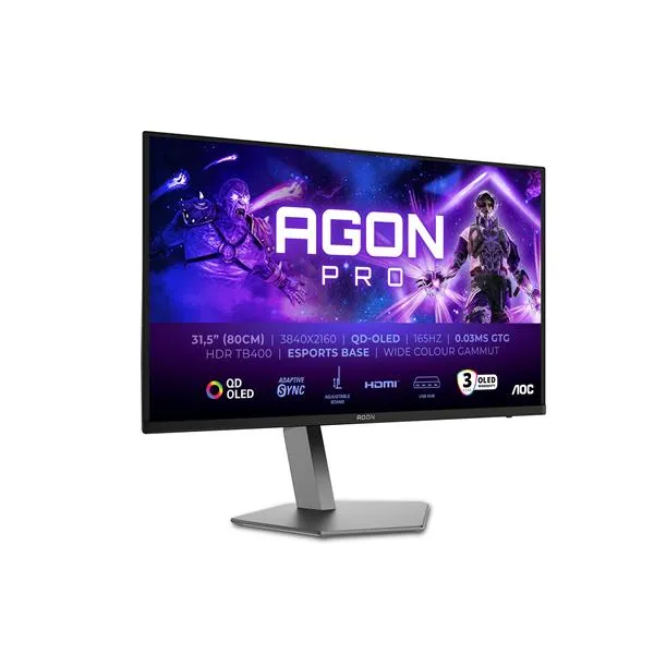 Aoc 32 Monitor Qd-Oled 165HZ 3840X2160 Reg Alt Audio AG326UD