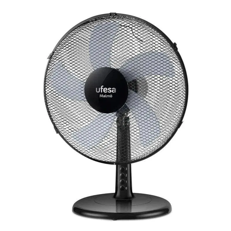 Ventilatore da Tavolo Ufesa Malmo 50W 40cm 3 Velocità Oscillante 5 Pale Nero