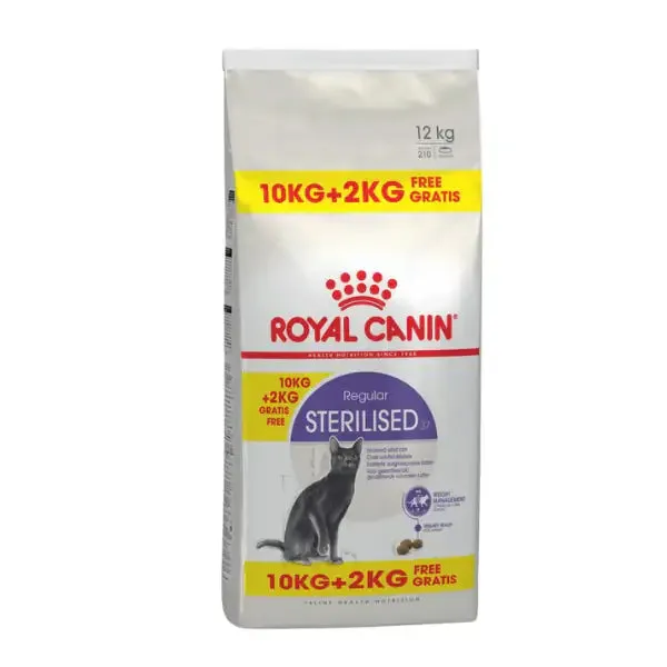 Royal Canin Sterilised 37 Cat Food 10 kg + 2 kg gratis! (scadenza: 03/02/2027) - Croccantini per gatti
