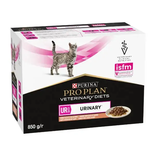 Purina Veterinary Diets UR Urinary Multipack 10x85 gr Salmone - Dieta veterinaria per gatti