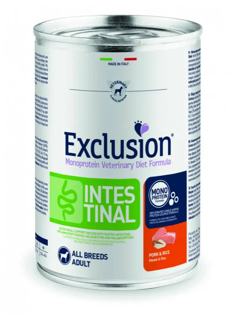Exclusion Diet Intestinal All Breeds 400 gr Maiale e riso - Umido monoproteico cane