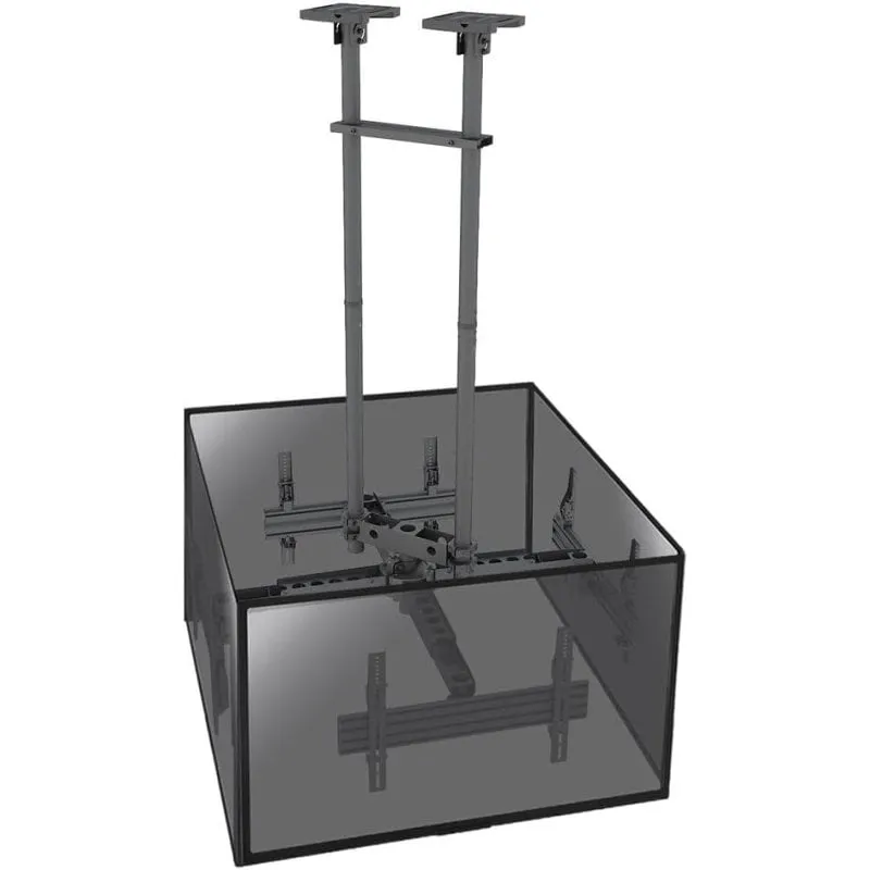 Kimex Supporto da soffitto per 4 schermi TV 50"-75" Regolabile 86-325 cm VESA 600x400 Max. 45Kg