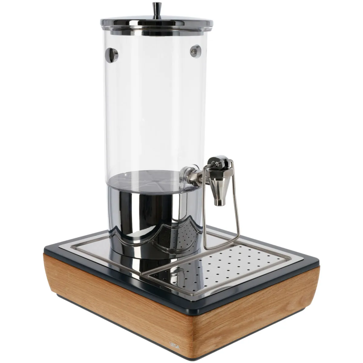 VEGA Dispenser per succhi Montana singolo, GN 1/2, 4l; 36.5x30.5x50.5 cm (LxLxH); quercia/trasparente/acciaio inox