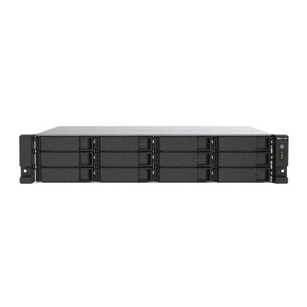 Qnap 12-BAY Rackmount NAS Amd Ryzen V1000 Series V1500B 4C/8T 2.2GHZ 8GB DDR4 RAM (2 X Udimm Slots, Max. 32GB), 2 2.5GBE Lan, Optional 10GBE TS-1273AU-RP-8G