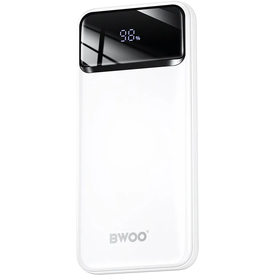 Batteria Esterna BWOO BO-P34, 10000mAh, 22.5W, QC + PD, 1 x USB-C - 2 x USB-A, Bianca