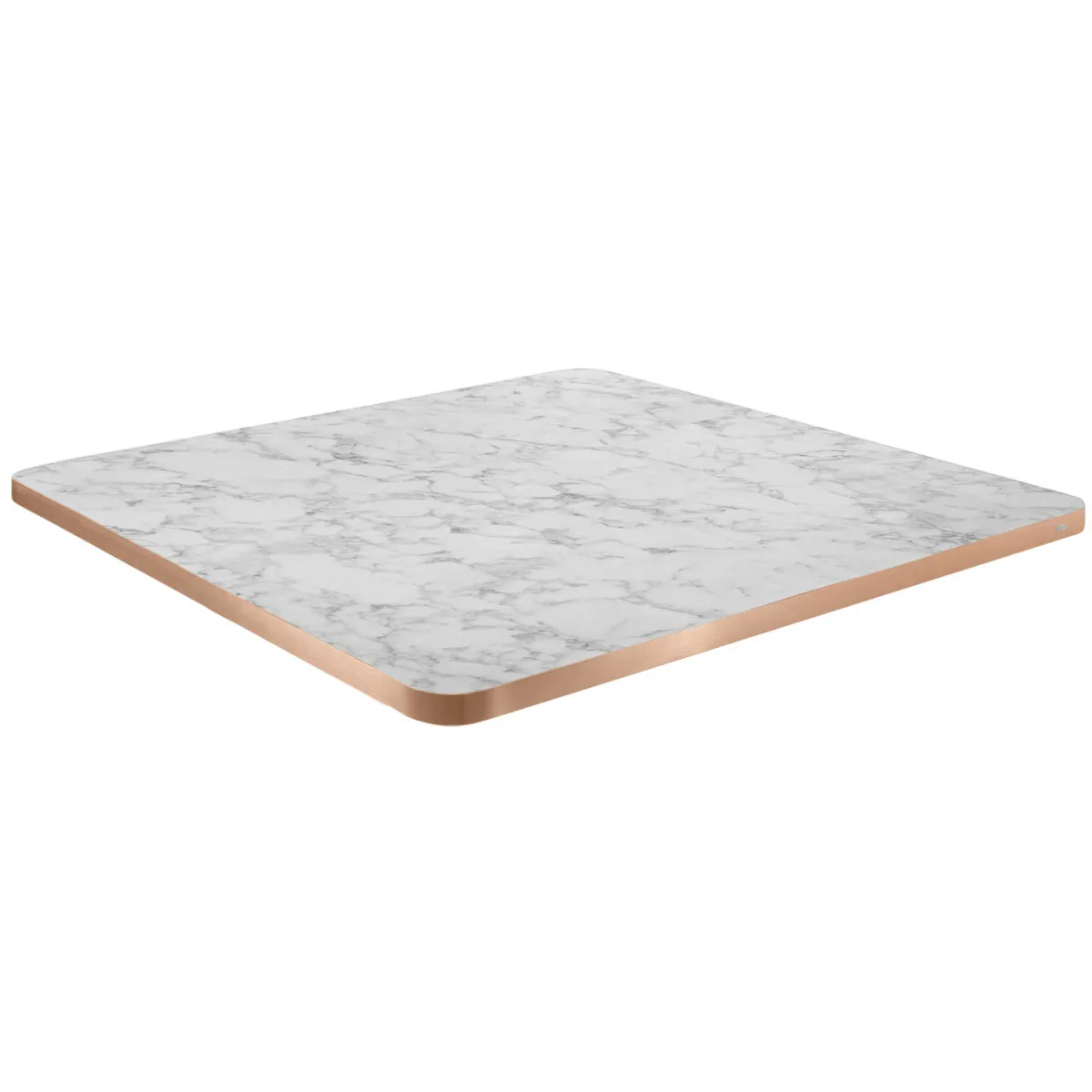 VEGA Piano per tavolo Marvani quadrato; 80x80x2.5 cm (LxLxH); rame/bianco/marmorizzato; quadrata