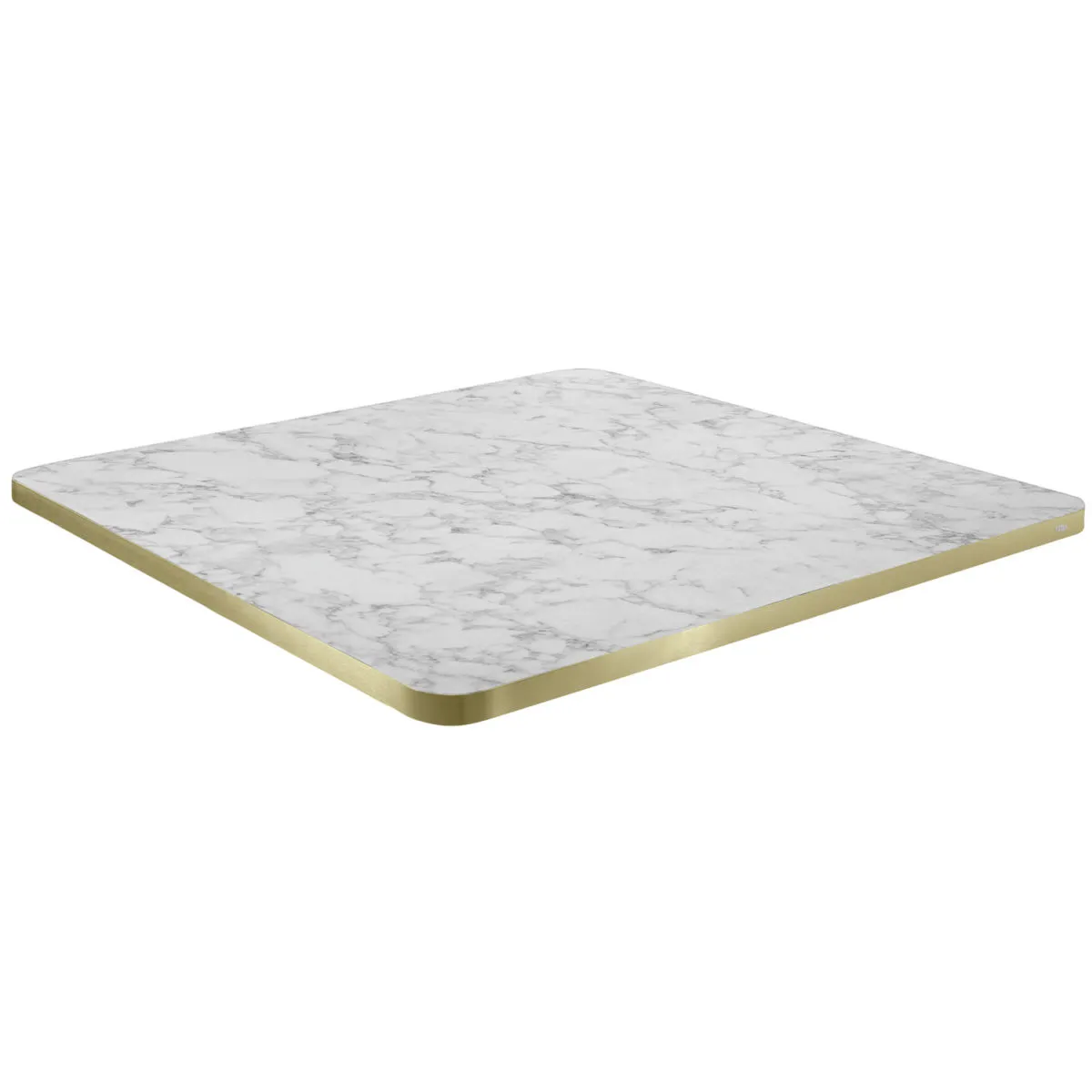 VEGA Piano per tavolo Marvani quadrato; 80x80x2.5 cm (LxLxH); oro/bianco/marmorizzato; quadrata