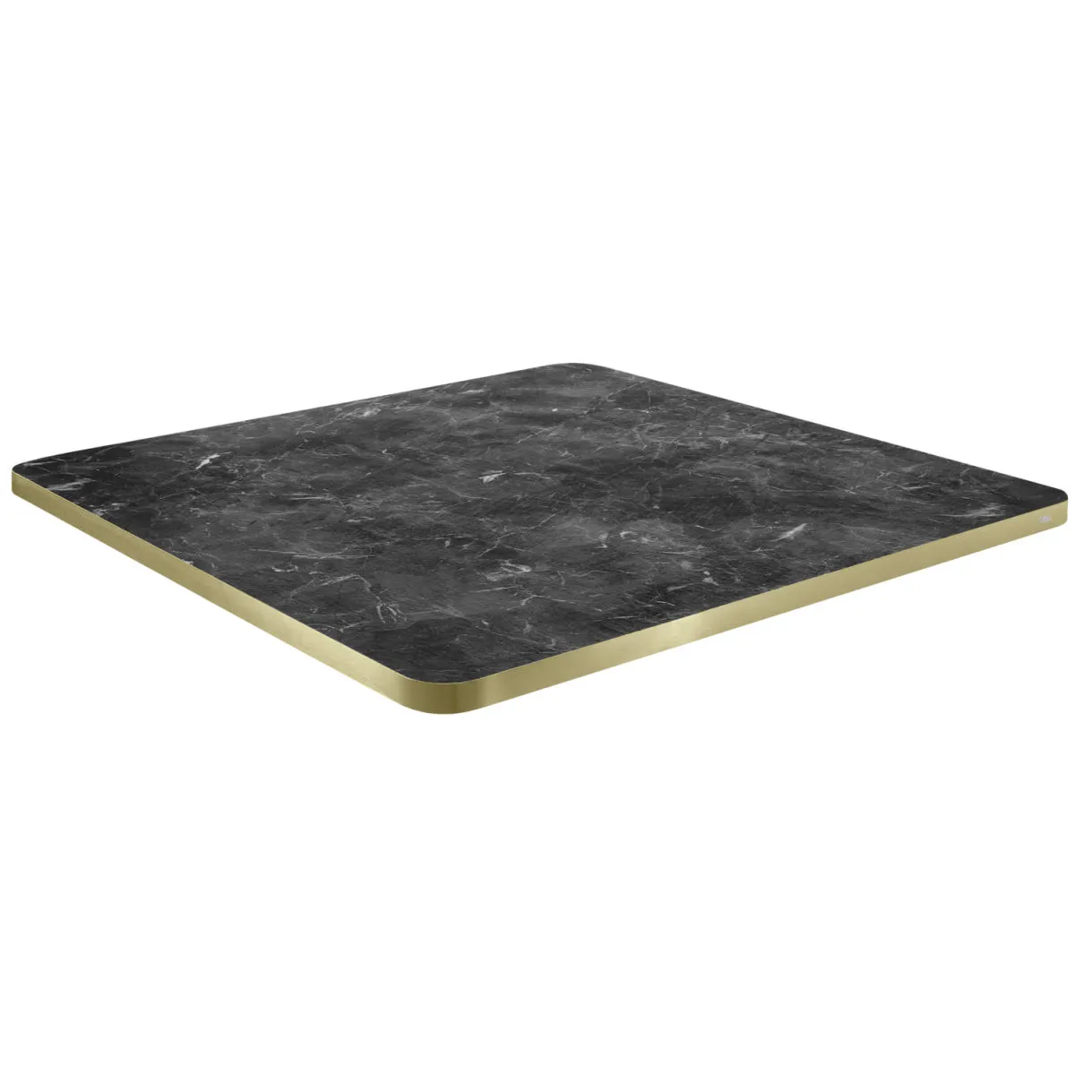 VEGA Piano per tavolo Marvani quadrato; 80x80x2.5 cm (LxLxH); oro/nero/marmorizzato; quadrata