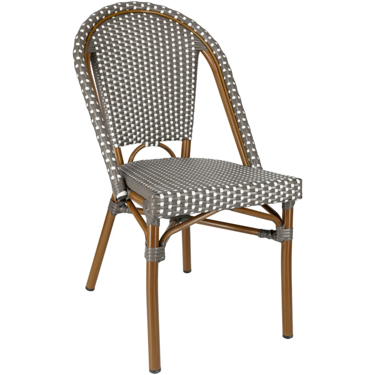 2x VEGA Sedia bistrot da esterno Astoria; 46x53x87.5 cm (LxPxH); seduta grigio/bianco, struttura marrone; 2 pz. / Pacco
