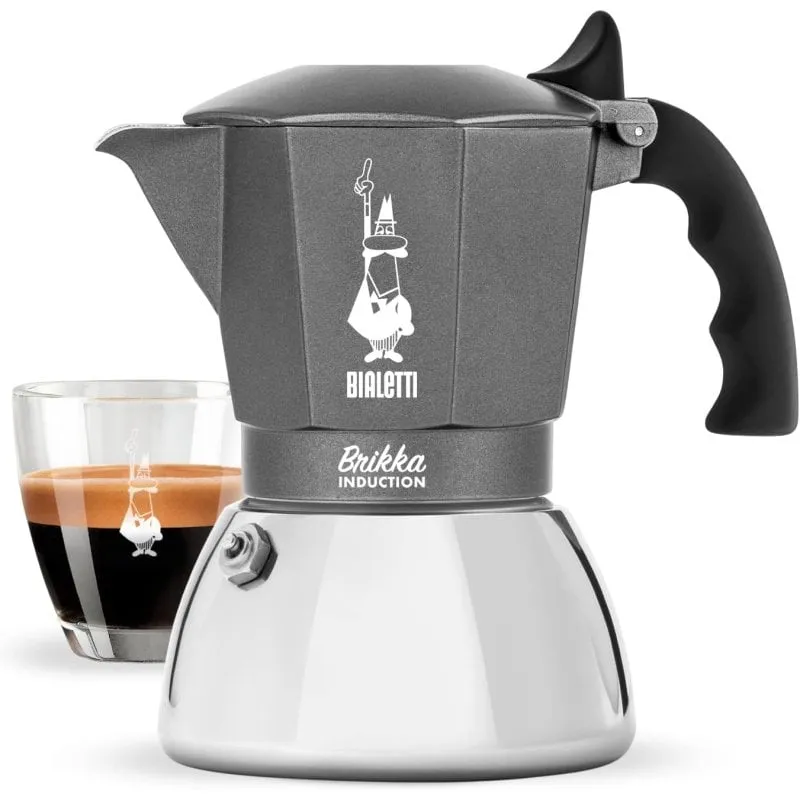 Bialetti Brikka Caffettiera italiana a induzione 4 tazze Nero/Acciaio inossidabile