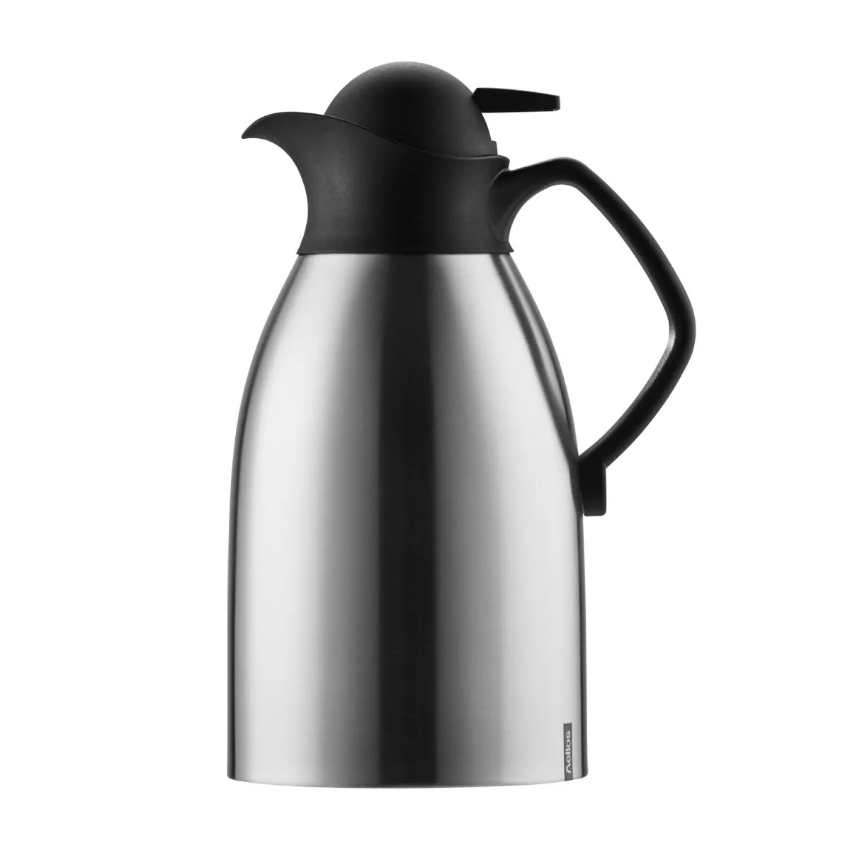 helios caraffa termica in acciaio inox Enduro Push ; 2000 ml, 13.6x28 cm (ØxH); argento/nero