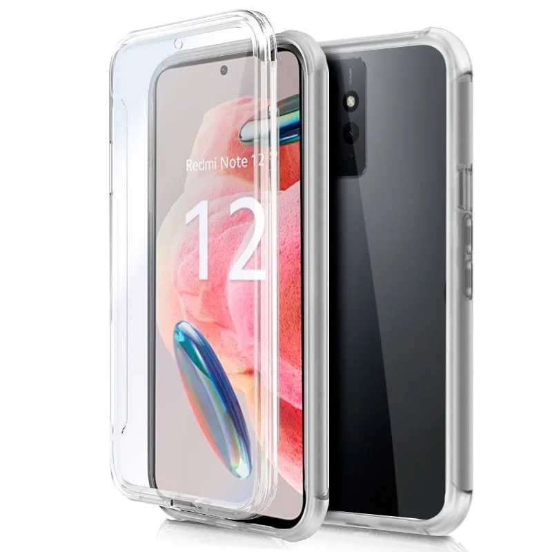 Raffinata custodia in silicone trasparente 3D anteriore + posteriore per Xiaomi Redmi Note 12