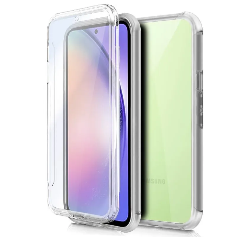 Fantastica custodia in silicone 3D per Samsung A546 Galaxy A54 5G (trasparente fronte + retro)