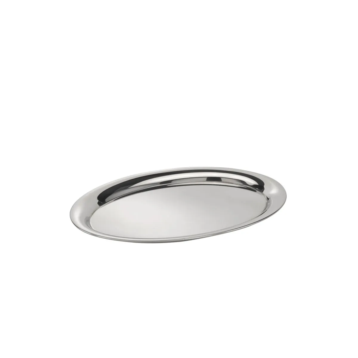 APS Vassoio di servizio per caffetteria lucidato; 26.5x19.5x1.5 cm (LxLxH); argento; ovale