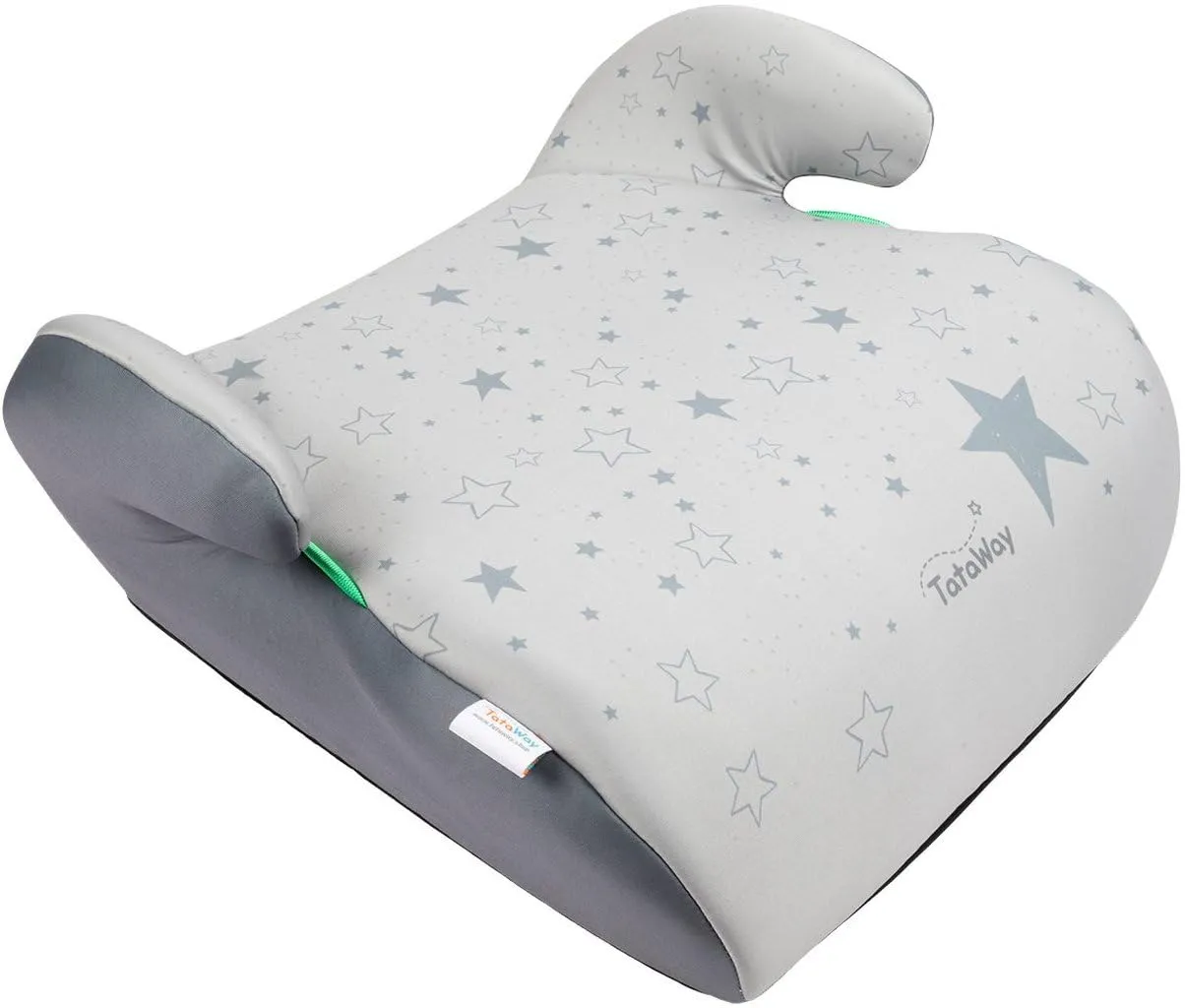 Tataway Con Grafiche Stelline Grigie Seggiolino Alzatina Auto Bimbi I-Size ECE R129. Rialzo Auto Per Bambini 6-12 Anni, 125-150cm, 22-36Kg