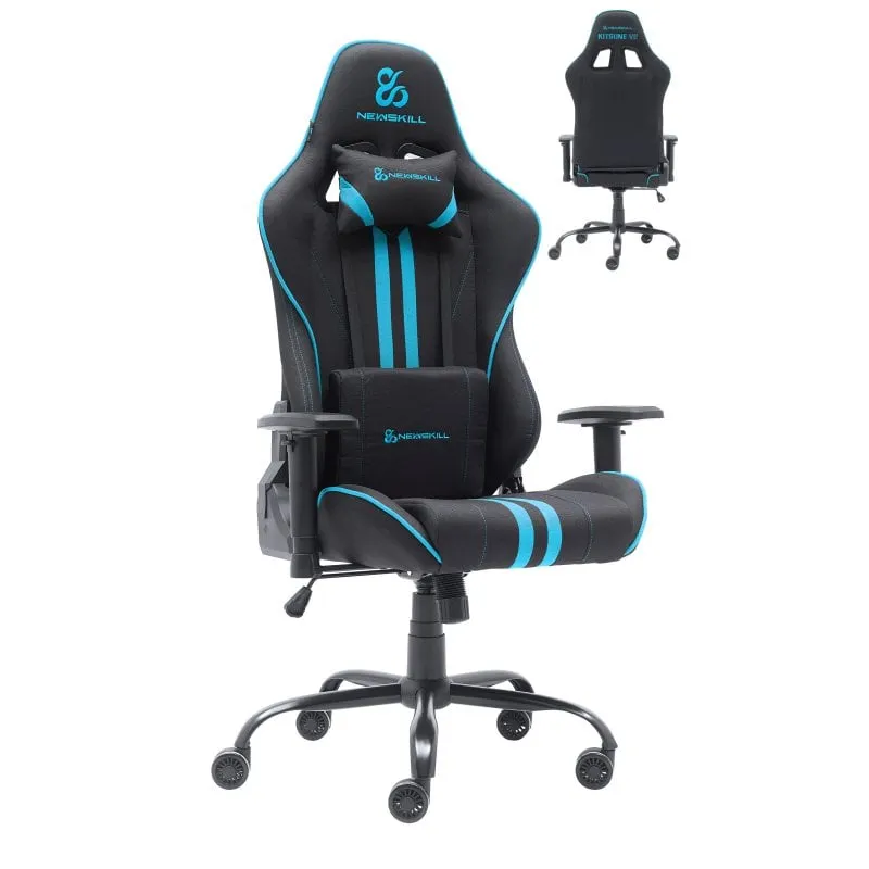 Sedia da gioco Newskill Kitsune V2 rifinita in tessuto Space Black/Blue